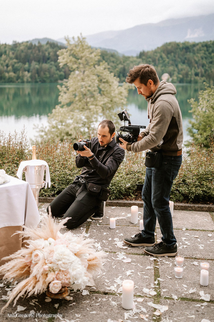Storija film wedding videographers on wedding in Lake Bled
