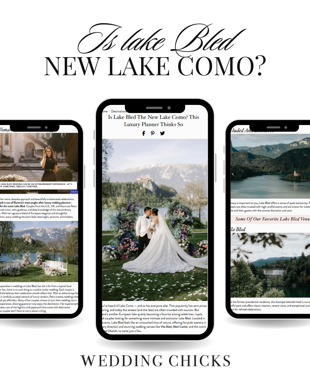 Is Lake Bled the new Lake Como? Lake Bled wedding featured on Wedding Chicks as a refined Lake Como wedding alternative