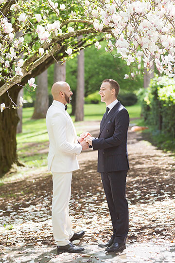 Gay couple get married at Lake Bled in Slovenia
